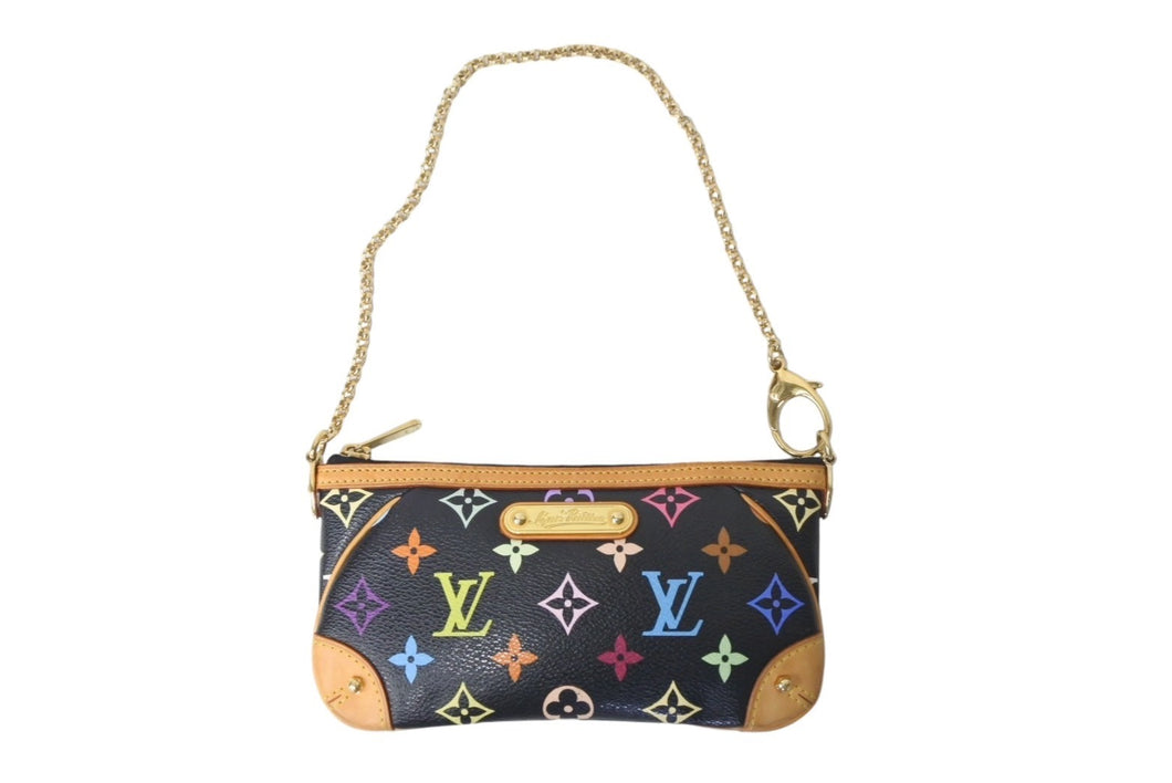 LOUIS VUITTON ルイヴィトン ポーチ M60097 ポシェット ミラMM モノグラムマルチカラー ブラック 美品 中古 4c069119