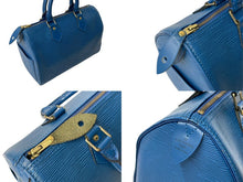 Load image into Gallery viewer, LOUIS VUITTON ルイヴィトン スピーディ25 M43015 ハンドバッグ ブルー ゴールド金具 エピレザー 美品 中古 4c069158