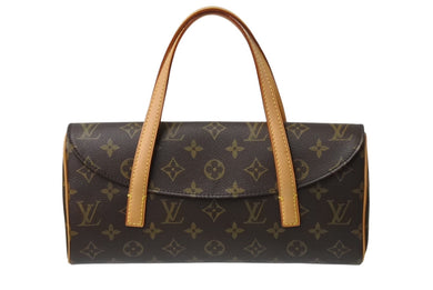 極美品 LOUIS VUITTON ルイヴィトン モノグラム ソナチネ ハンドバッグ M51902 ロゴ ブラウン 中古 4c069167