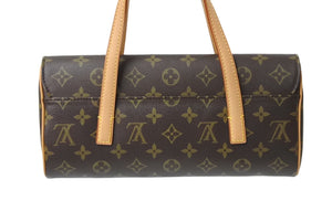極美品 LOUIS VUITTON ルイヴィトン モノグラム ソナチネ ハンドバッグ M51902 ロゴ ブラウン 中古 4c069167