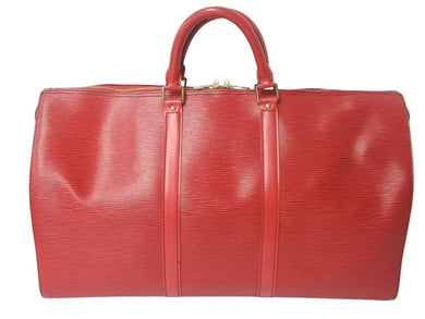 LOUIS VUITTON ルイヴィトン キーポル50 ボストンバッグ M42967 カスティリアンレッド エピレザー 美品 中古 4c069171