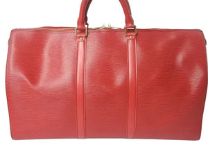 LOUIS VUITTON ルイヴィトン キーポル50 ボストンバッグ M42967 カスティリアンレッド エピレザー 美品 中古 4c069171