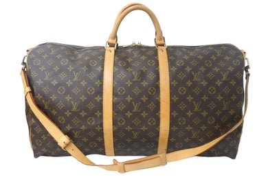 LOUIS VUITTON ルイ ヴィトン キーポルバンドリエール 60 ボストンバッグ M41412 モノグラム ブラウン PVC ヌメ革 レザー 美品 中古 4c069182