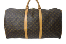 Load image into Gallery viewer, LOUIS VUITTON ルイ ヴィトン キーポルバンドリエール 60 ボストンバッグ M41412 モノグラム ブラウン PVC ヌメ革 レザー 美品 中古 4c069182