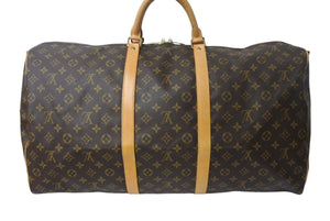 LOUIS VUITTON ルイ ヴィトン キーポルバンドリエール 60 ボストンバッグ M41412 モノグラム ブラウン PVC ヌメ革 レザー 美品 中古 4c069182