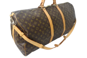 LOUIS VUITTON ルイ ヴィトン キーポルバンドリエール 60 ボストンバッグ M41412 モノグラム ブラウン PVC ヌメ革 レザー 美品 中古 4c069182