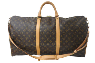 LOUIS VUITTON ルイ ヴィトン キーポル60 ボストンバッグ M41422 モノグラム ブラウン PVC ヌメ革 レザー 美品 中古 4c069186