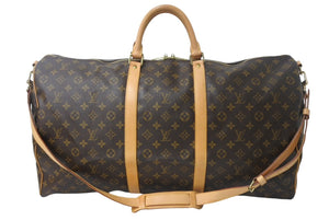 LOUIS VUITTON ルイ ヴィトン キーポル60 ボストンバッグ M41422 モノグラム ブラウン PVC ヌメ革 レザー 美品 中古 4c069186