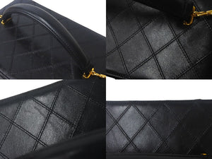 CHANEL シャネル ビコローレ バニティバッグ ハンドバッグ ココマーク 3番台 ラムスキン ブラック ゴールド金具 美品 中古 4c069194
