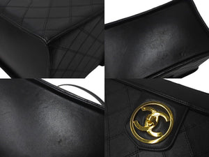 CHANEL シャネル ビコローレ バニティバッグ ハンドバッグ ココマーク 3番台 ラムスキン ブラック ゴールド金具 美品 中古 4c069194