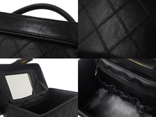 Load image into Gallery viewer, CHANEL シャネル ビコローレ バニティバッグ ハンドバッグ ココマーク 3番台 ラムスキン ブラック ゴールド金具 美品 中古 4c069194