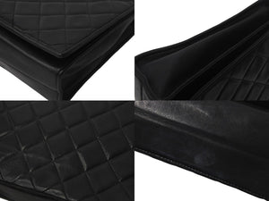 CHANEL シャネル マトラッセ ココマーク チェーンショルダーバッグ 1番台 イタリア製 レザー ブラック ゴールド金具 美品 中古 4c069195