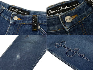 Sean John ショーンジョン ペインターデニムパンツ サイズ34 コットン ブルー 刺繍 ヴィンテージ 良品 中古 4c069242