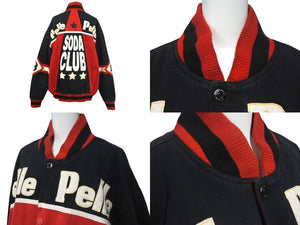 pellepelle ペレペレ スタジャン サイズXXL ブラック レッド コットン ヴィンテージ 刺繍 パッチ 良品 中古 4c069245
