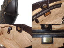 Load image into Gallery viewer, 極美品 FENDI フェンディ ホーボー ワンショルダーバッグ 8BR234 ズッカ柄 キャンバス レザー ブラウン ゴールド金具 中古 4b006925
