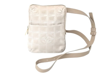 CHANEL シャネル ショルダーバッグ A20513 7番台 ニュートラベルライン ナイロンジャガード ベージュ ゴールド金具 美品 中古 4c069252