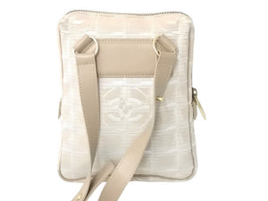 CHANEL シャネル ショルダーバッグ A20513 7番台 ニュートラベルライン ナイロンジャガード ベージュ ゴールド金具 美品 中古 4c069252