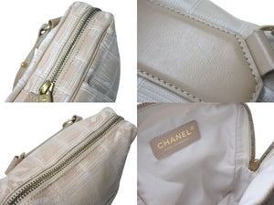 CHANEL シャネル ショルダーバッグ A20513 7番台 ニュートラベルライン ナイロンジャガード ベージュ ゴールド金具 美品 中古 4c069252