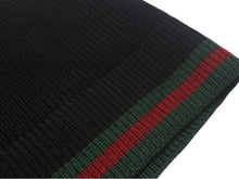 Load image into Gallery viewer, GUCCI ニットキャップ 帽子 シェリーライン 206085 4G869 イタリア製 ウール シルク ブラック グリーン レッド サイズL 美品 中古 4c069317