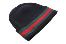 Load image into Gallery viewer, 極美品 GUCCI グッチ ニット帽 ビーニー サイズL シェリーライン ウール シルク カシミヤ ブラック 131706 中古 4c069318