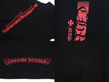 Load image into Gallery viewer, CHROME HEARTS クロムハーツ 半袖Tシャツ カットソー トップス コットン ブラック ピンク サイズXL 美品 中古 4c069328