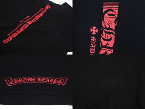 CHROME HEARTS クロムハーツ 半袖Tシャツ カットソー トップス コットン ブラック ピンク サイズXL 美品 中古 4c069328