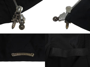 CHROME HEARTS クロムハーツ ナイロンジャケット ダガージップ 2225-304-6280 ブラック シルバー金具 サイズS 美品 中古 4c069332
