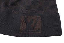 Load image into Gallery viewer, LOUIS VUITTON ルイヴィトン ダミエボネプティ ニット帽子 402330 イタリア製 ウール ブラウン ブラック 美品 中古 4c069345