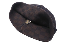 Load image into Gallery viewer, LOUIS VUITTON ルイヴィトン ダミエボネプティ ニット帽子 402330 イタリア製 ウール ブラウン ブラック 美品 中古 4c069345