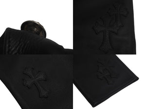 新品未使用 Chrome hearts クロムハーツ レザーパンツ ブラック レザーパッチ シルバー925 サイズ30 中古 4c069356