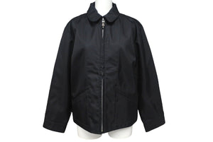 極美品 Chrome hearts クロムハーツ ナイロン ジャケット ブラック レザーパッチ シルバー925 サイズS 中古 4c069357