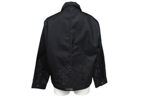 極美品 Chrome hearts クロムハーツ ナイロン ジャケット ブラック レザーパッチ シルバー925 サイズS 中古 4c069357