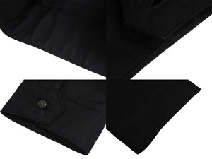 極美品 Chrome hearts クロムハーツ ナイロン ジャケット ブラック レザーパッチ シルバー925 サイズS 中古 4c069357