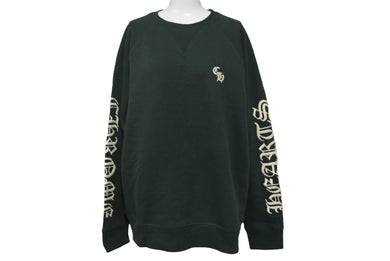 新品未使用 Chrome hearts クロムハーツ スウェット パーカー グリーン 綿100％ 裏起毛 刺繍 サイズM 中古 4c069360