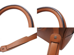 極美品 LOEWE ロエベ アマソナ75 ハンドバッグ 301.30.L03 アナグラムロゴ ブラウン レザー シルバー金具 中古 4c069379
