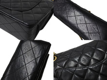 Load image into Gallery viewer, CHANEL シャネル マトラッセ23 Wチェーンショルダーバッグ Wフラップ ラムスキン 0番台 ブラック ゴールド金具 美品 中古 4c069384