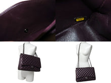 Load image into Gallery viewer, CHANEL シャネル デカマトラッセ33 Wチェーンショルダーバッグ Wフラップ 15番台 ラムスキン パープル シルバー金具 良品 中古 4c069386