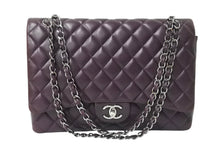 Load image into Gallery viewer, CHANEL シャネル デカマトラッセ33 Wチェーンショルダーバッグ Wフラップ 15番台 ラムスキン パープル シルバー金具 良品 中古 4c069386