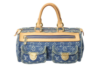 LOUIS VUITTON ルイヴィトン ハンドバッグ ネオスピーディ M95019 モノグラムデニム ゴールド金具 美品 中古 4c069395