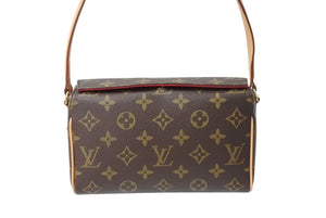 極美品 LOUIS VUITTON ルイヴィトン レシタル ハンドバッグ M51900 モノグラムキャンバス ブラウン 中古 4c069399