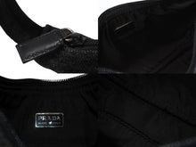 Load image into Gallery viewer, 極美品 PRADA プラダ プラダスポーツ ワンショルダーバッグ ウール ナイロンキャンバス チャコール ブラック シルバー金具 中古 4b006941