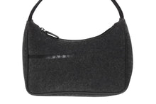 Load image into Gallery viewer, 極美品 PRADA プラダ プラダスポーツ ワンショルダーバッグ ウール ナイロンキャンバス チャコール ブラック シルバー金具 中古 4b006941