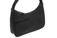 Load image into Gallery viewer, 極美品 PRADA プラダ プラダスポーツ ワンショルダーバッグ ウール ナイロンキャンバス チャコール ブラック シルバー金具 中古 4b006941