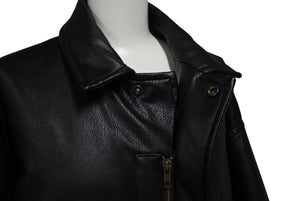 新品,未使用 NAUTICA ノーティカ フェイクレザー ブラック レザージャケット タグ付 サイズM 中古 4c069410
