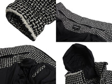 Load image into Gallery viewer, 極美品 CHANEL シャネル ダウンジャケット P64949V36483 サイズ38 ツイード ココマーク ブラック ホワイト ウール ナイロン 中古 4c069419