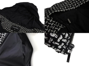 極美品 CHANEL シャネル ダウンジャケット P64949V36483 サイズ38 ツイード ココマーク ブラック ホワイト ウール ナイロン 中古 4c069419