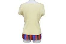 Load image into Gallery viewer, ISSEY MIYAKE イッセイミヤケ PLEATS PLEASE プリーツプリーズ 半袖カットソー PP91-JK572 サイズ4 フリンジ ハイビスカス 美品 中古 4c069422