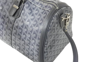 GOYARD ゴヤール クロワジエール35 ボストンバッグ グレー PVC レザー シルバー金具 美品 中古 4c069428
