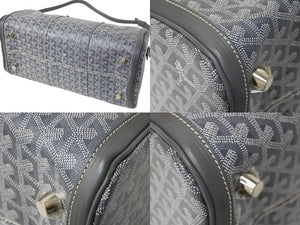 GOYARD ゴヤール クロワジエール35 ボストンバッグ グレー PVC レザー シルバー金具 美品 中古 4c069428