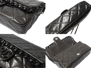 新品同様 CHANEL シャネル マトラッセ チェーンミー Wチェーンショルダーバッグ A50491 16番台 マットグレー ココマーク カーフスキン 中古 4c069434
